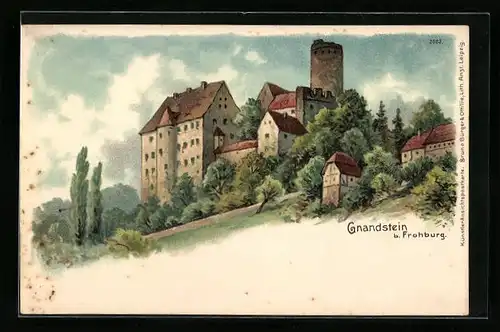 Künstler-AK Frohburg, Burg Gnandstein