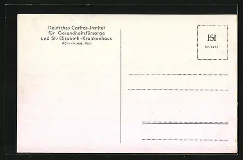 AK Köln-Hohenlind, Deutsches Caritas-Institut für Gesundheitsfürsorge und St. Elisabeth-Krankenhaus