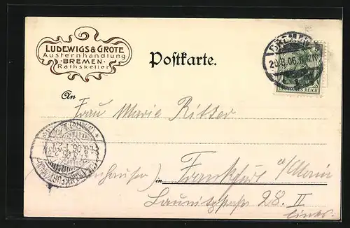 Lithographie Bremen, Rathhaus und Rathskeller