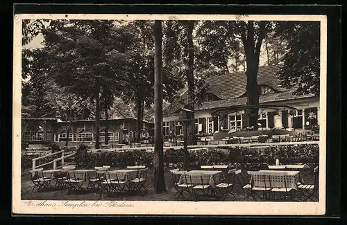 AK Potsdam, Gasthaus Forsthaus Templin, Gartenterrasse