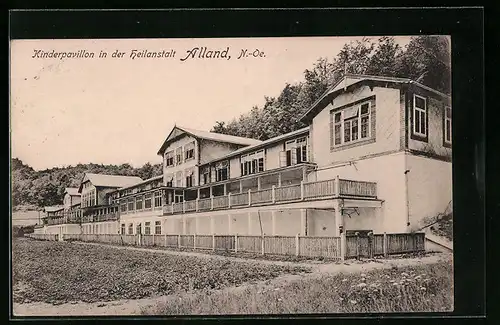 AK Alland, Kinderpavillon in der Heilanstalt Alland