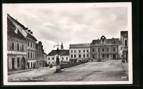 AK Horn, Marktplatz mit Cafe-Konditorei