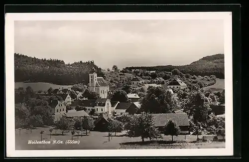 AK Hollenthon, Ortspartie mit Kirche