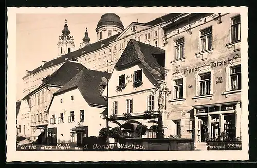 AK Melk a. d. Donau-Wachau, Strassenpartie mit Cafe Fürst und Cafe Franz Tatzel
