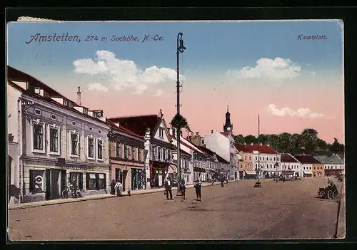 AK Amstetten, Hauptplatz mit Stadtapotheke