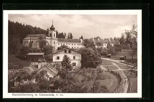 AK Mariahilferberg in Gutenstein, Ortsansicht von oben