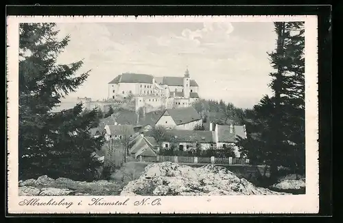 AK Albrechtsberg /Kremstal, Ortsansicht mit Burg