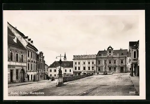 AK Horn, Marktplatz mit Kaffee-Konditorei Beinhauer