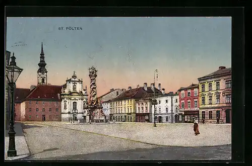 AK St. Pölten, Ortspartie mit Kirche
