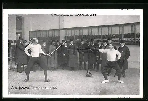 AK Les Sports, Assaut au sabre, Fechten, Chocolat Lombart