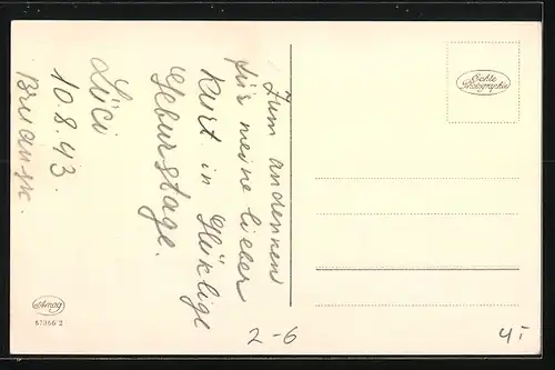 AK Briefmarkensprache, Liebespaar im Herz