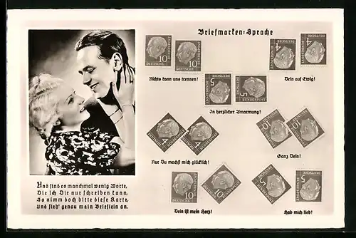 AK Briefmarkensprache, Dein auf ewig