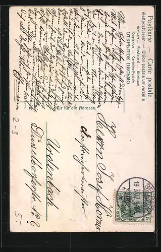 AK Kleines Mädchen mit Postbriefkasten