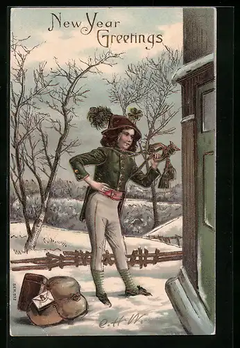 Präge-AK Postbote überbringt Briefe