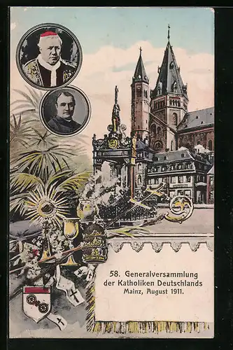 AK Mainz, 58. Generalversammlung der Katholiken Deutschlands 1911