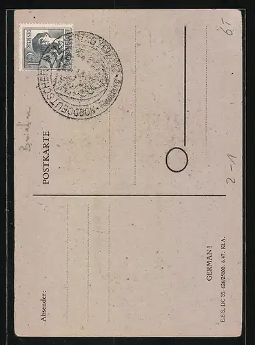 AK Flensburg, Briefmarken-Ausstellung 1947, Schleswiger Briefmarke