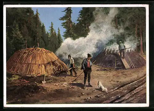 Künstler-AK Köhler im Schwarzwald