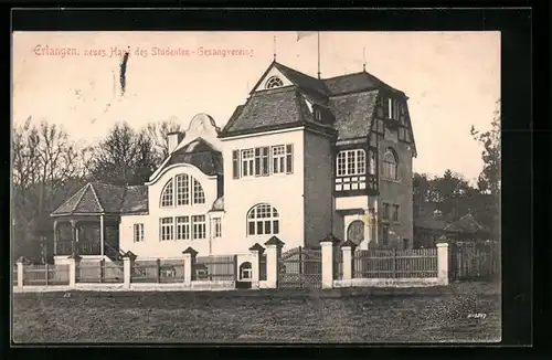 AK Erlangen, Neues Haus des Studenten-Gesangvereins, Verbindungshaus