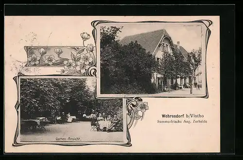 AK Wehrendorf b. Vlotho, Gasthaus August Zurheide, Garten