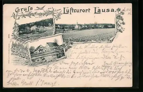 AK Lausa, Gasthof Lausa, Villa Laura, Ortspartie