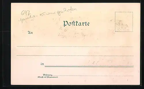 Lithographie Tauberbischofsheim, Gesamtansicht, Gymnasium, Rathaus und Markt