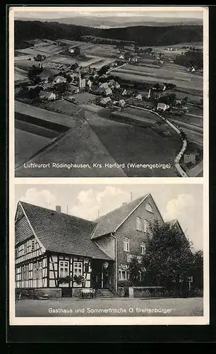 AK Rödinghausen Krs. Herford, Gasthaus und Sommerfrische O. Breitenbürger, Totalansicht