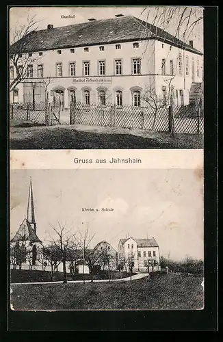 AK Jahnshain, Gasthof Jahnshain, Kirche und Schule