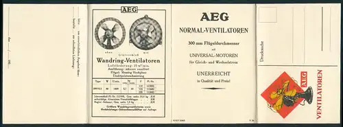 Klapp-AK Reklame AEG Normal-Ventilatoren, 300mm Flügeldurchmesser, Wandringventilatoren