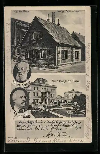 AK Essen /Ruhr, Krupps Stammhaus, Villa Hügel a. d. Ruhr