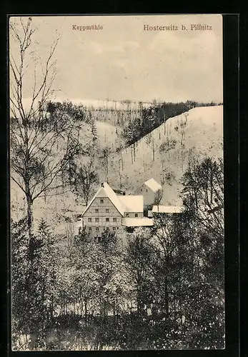 AK Hosterwitz b. Pillnitz, Keppmühle im Winter