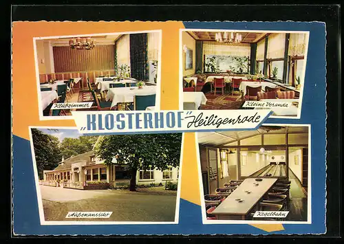 AK Heiligenrode /Bez. Bremen, Gasthaus Klosterhof, Innenansichten Klubzimmer und Kleine Veranda