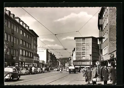 AK Hagen i. W., Elberfelder Strasse mit Geschäften