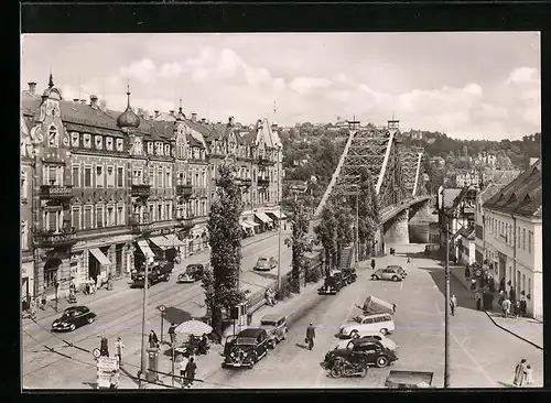 AK Dresden-Blasewitz, Schillerplatz mit Brücke
