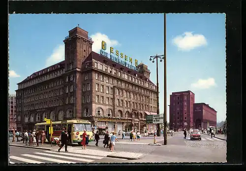 AK Essen, Bahnhofsvorplatz und Hotel Handelshof