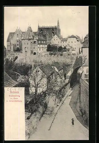 AK Meissen, Schlossberg mit Dom und Albrechtsburg