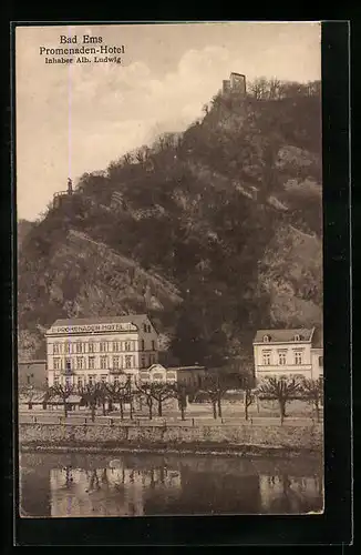 AK Bad Ems, Promenaden-Hotel von Alb. Ludwig
