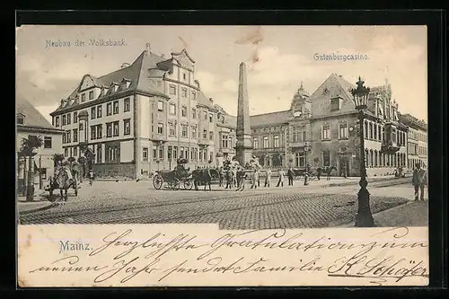 AK Mainz, Neubau der Volksbank und Gutenbergcasino