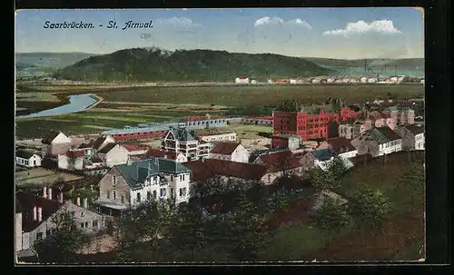 AK Saarbrücken-St. Arnual, Ortsansicht aus der Vogelschau