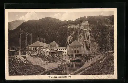 AK Kochel am See, Walchenseekraftwerk mit Bergpanorama