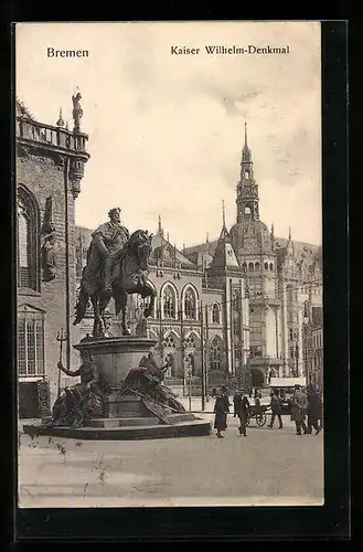 AK Bremen, Kaiser Wilhelm-Denkmal