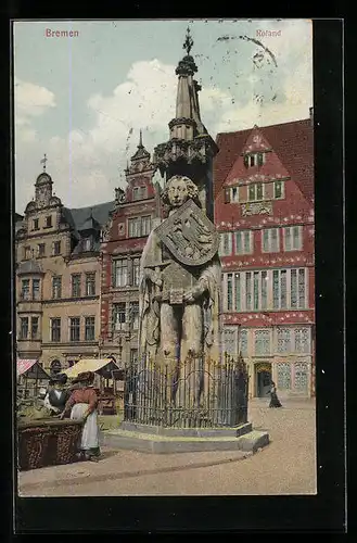 AK Bremen, Roland am Marktplatz