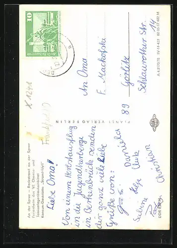 AK Berkenbrück a. d. Spree, Badestrand an der Spree