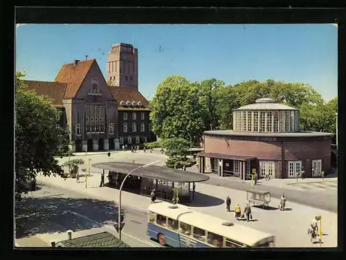 AK Delmenhorst, Markt, Rathaus und Markthalle