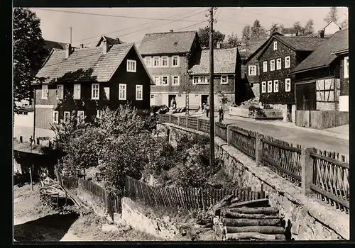 AK Schnett b. Hildburghausen, Strassenpartie mit Häuseransichten