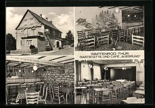 AK Waffenrod-Hinterrod i. Thür. Wald, Gaststätte und Café Auegrund