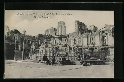 AK Messina, Dopo il terremoto del 28 Dicembre 1908, Piazza Duomo