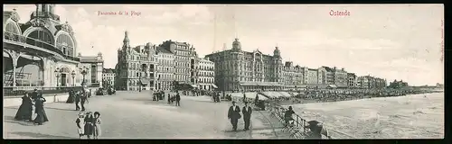 Klapp-AK Ostende, Panorama de la Plage