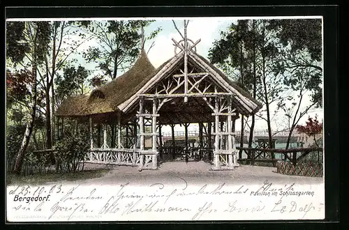 AK Hamburg-Bergedorf, Pavillon im Schlossgarten