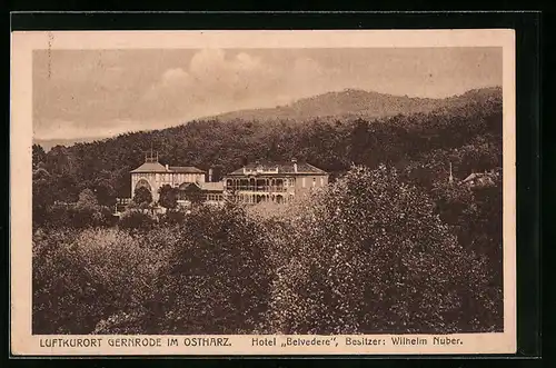 AK Gernrode / Ostharz, Hotel Belvedere