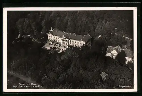 AK Gernrode / Harz, Pension haus Hagenthal, Luftbild